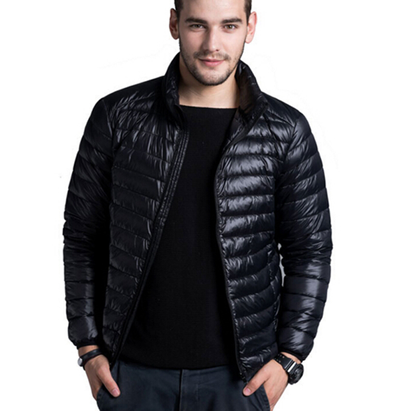 Men's Down Parkas Jacket Men Casual Spring Autumn Winter Stand Collar Fashion Warm Coat Mens Ultra Light Thin White Duck Jackets 4Xl 220919