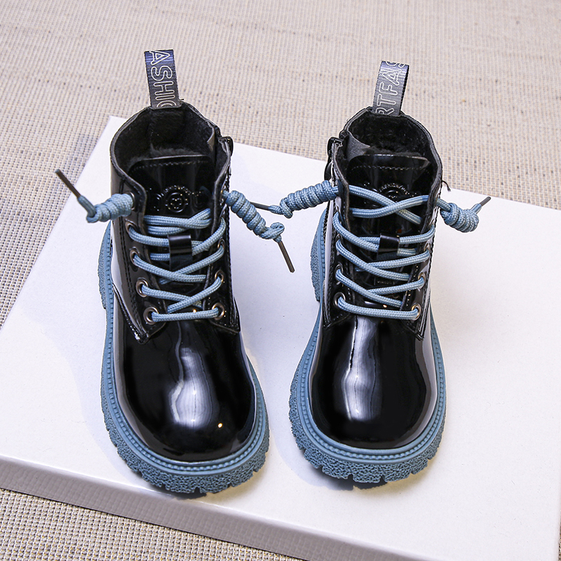 Boots Winter Children Shoes PU Leather Waterproof Martin Kids Snow Girls Boys Rubber Fashion Sneakers 220919