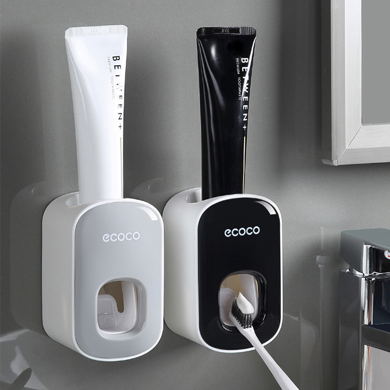 Toothbrush Holders Wall Mount Automatic Toothpaste Dispenser Bathroom Accessories Set Squeezer Holder Tool 220919