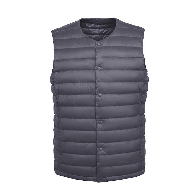 Men's Vests Men 90% White Down Vest Man's Clothing Ultra Light Down Waistcoat Portable Sleeveless Coat Man Winter Round Collar Warm Liner 22