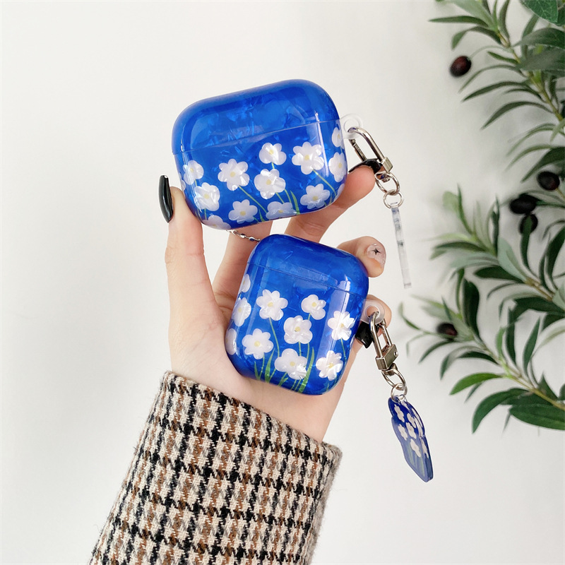 Luxury Shell Texture Blue Flower Hard Cases for Apple Airpods 1 2 pro 3 Wirelless Headset Cover with Pendent Keychain For Airpod 3 2021, For airpods 3 2021
Luxury Shell Texture Blue Flower Hard Cases for Apple Airpods 1 2 pro 3 Wirelless Headset Cover with Pendent Keychain For Airpod 3 2021, For airpods 3 2021