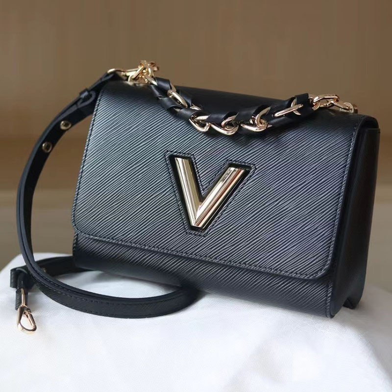 5A New Top Women's Luxury Twist Bag Leather Designer Arc Water Ripple Woven Metal Chain Double Strap One Shoulder Crossbody Classic Bags Handbags Brand Name Women, Black
5A New Top Women's Luxury Twist Bag Leather Designer Arc Water Ripple Woven Metal Chain Double Strap One Shoulder Crossbody Classic Bags Handbags Brand Name Women, Black