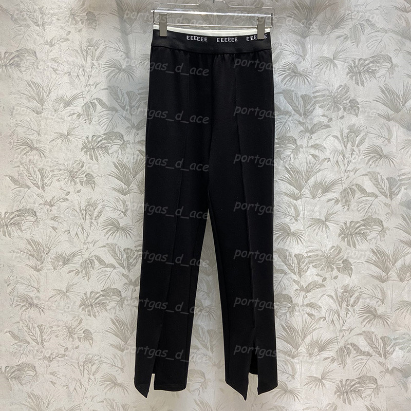 Letters Webbing Womens Pants Black Slit Straight Pants Ladies Fashion High Rise Trousers, Black with label#
Letters Webbing Womens Pants Black Slit Straight Pants Ladies Fashion High Rise Trousers, Black with label#