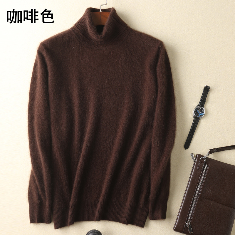 Men's Sweaters Men's100 pure Mink Cashmere Sweaters Soft Warm Turtleneck Casual Pullovers Winter Long Sleeve High Quanlity Tops 17Colors Jum