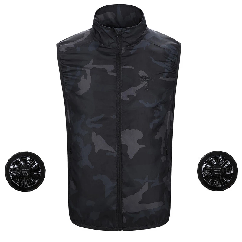 Men's Vests Men Summer Camouflage Air Conditioning Clothing Fan Cooling Vest USB Charging Cooling sport man vest Outdoor Cooling 220919