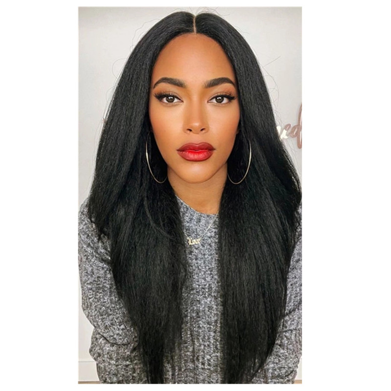 Transparent hd straight Lace Front Wig Yaki Brazilian high ponytail 360 Lace Frontal Wigs Human Hair For Women Preplucked