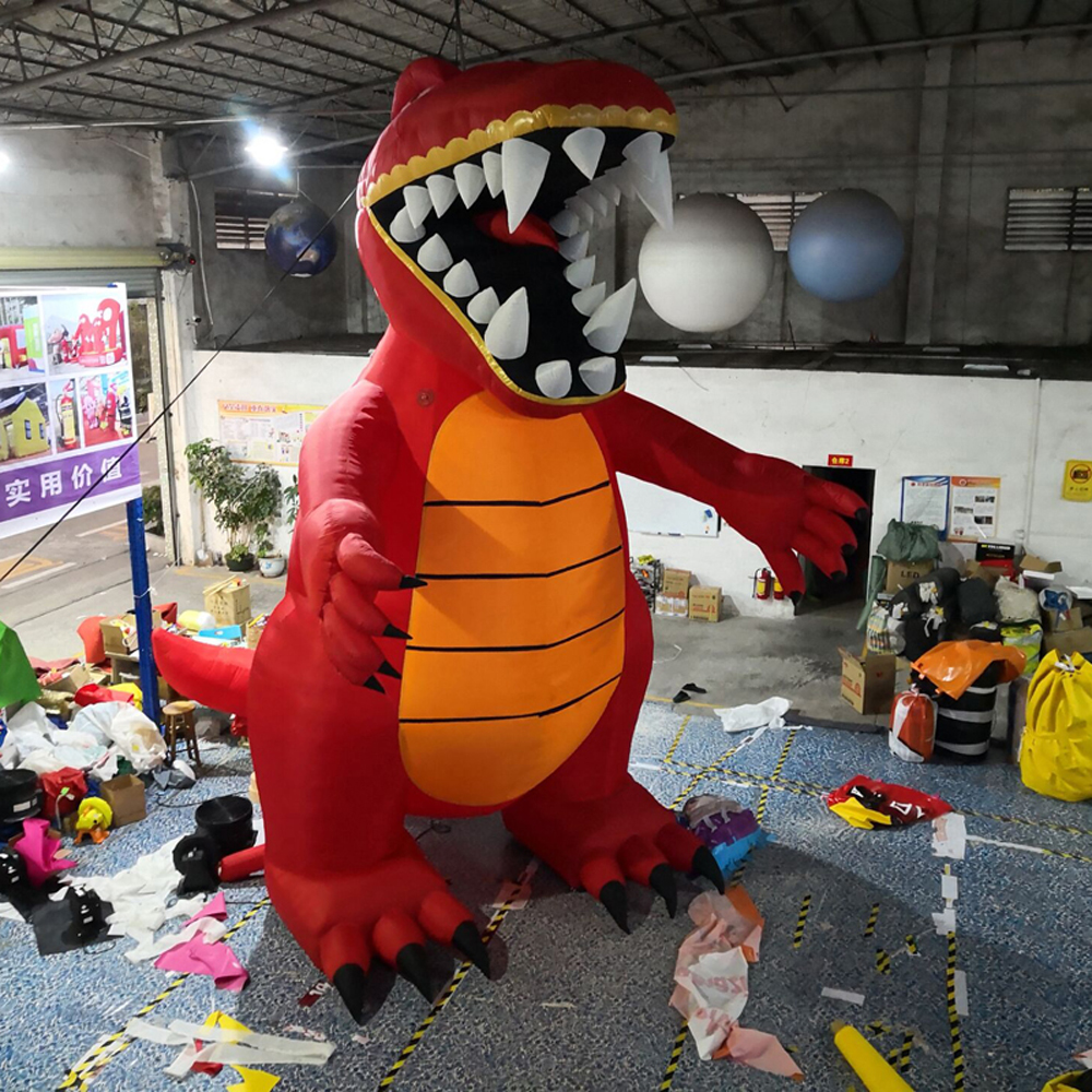 Advertising red giant inflatable dinosaur decoration for outdoor event promotional oxford animal cartoon