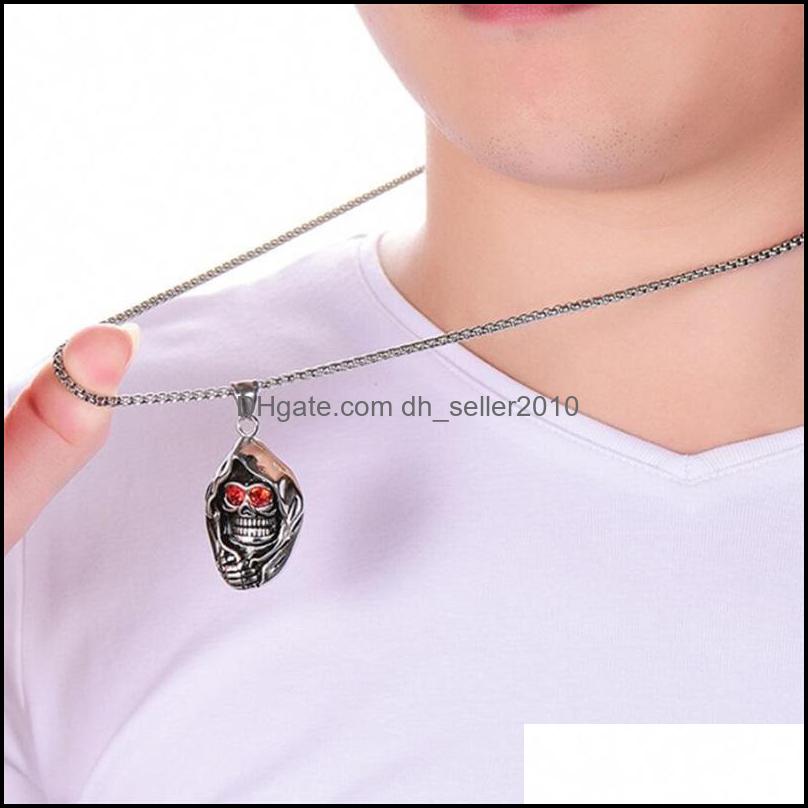 Pendant Necklaces Gothic Red Eye Skl Pendant Necklace For Men Drop Delivery 2021 Jewelry Necklaces Pendants Dhseller2010 Dhphs