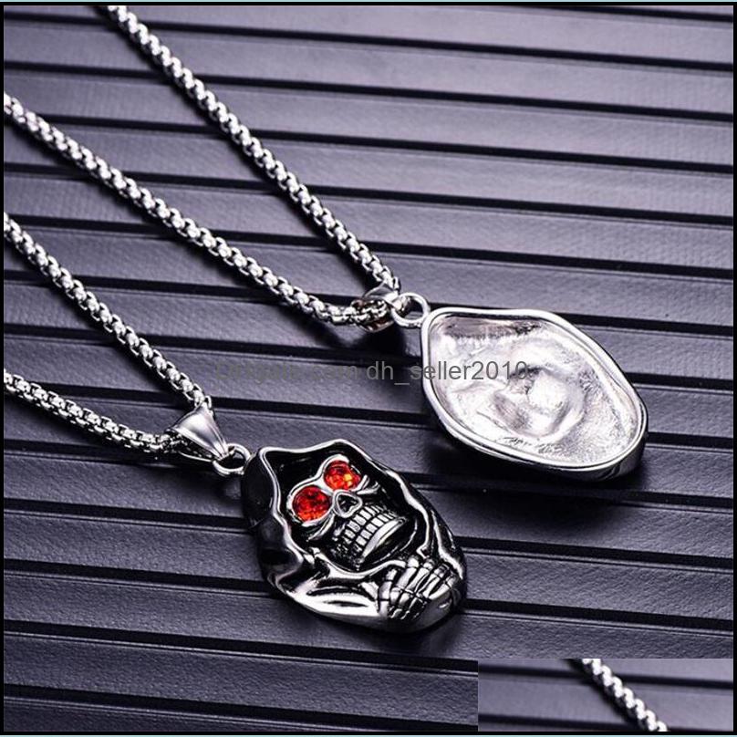 Pendant Necklaces Gothic Red Eye Skl Pendant Necklace For Men Drop Delivery 2021 Jewelry Necklaces Pendants Dhseller2010 Dhphs