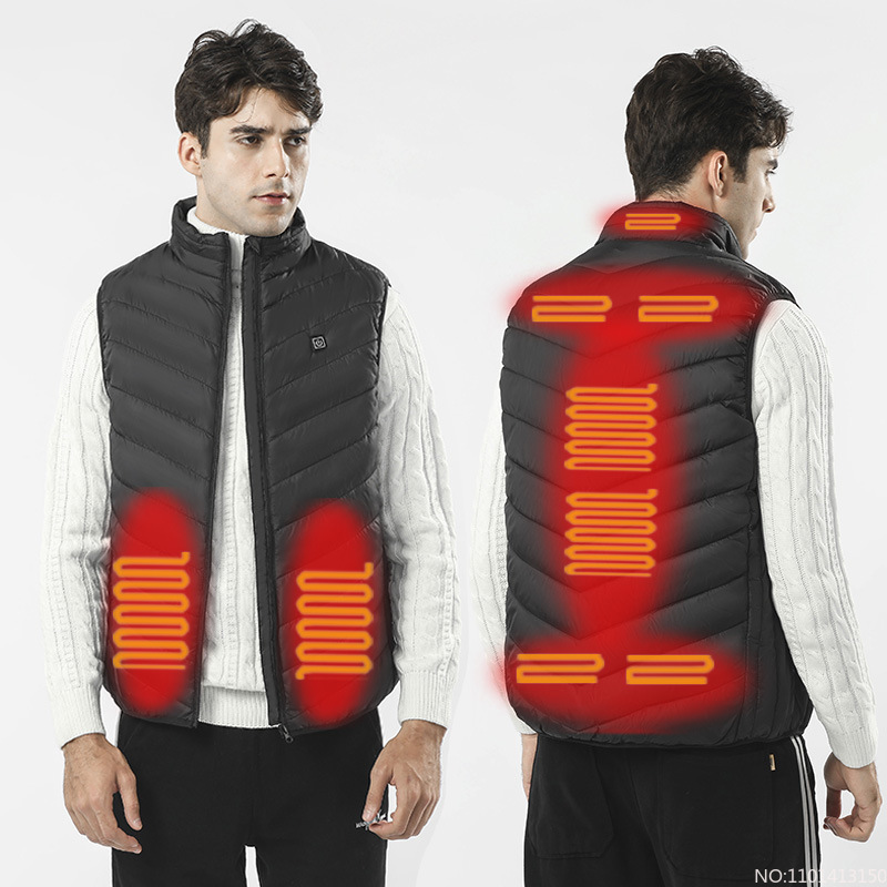 Men's Vests 17PCS Heated Jacket Fashion Men Women Coat Intelligent USB Electric Heating Thermal Warm Clothes Winter Heated Vest Plussize 220919