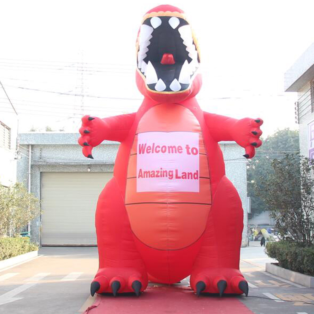 Advertising red giant inflatable dinosaur decoration for outdoor event promotional oxford animal cartoon