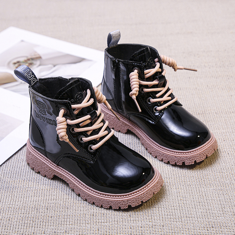 Boots Winter Children Shoes PU Leather Waterproof Martin Kids Snow Girls Boys Rubber Fashion Sneakers 220919