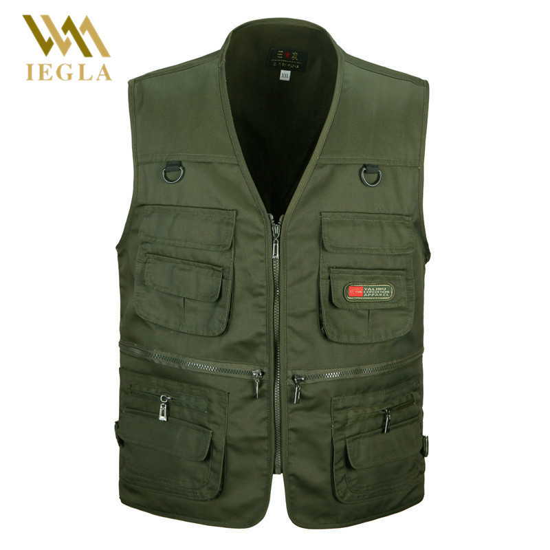 Men's Vests Male Vest Men Fashion Cotton Sleeveless Jackets Black Casual Fishing Vests with Many Pockets Unloading Waistcoat 220919