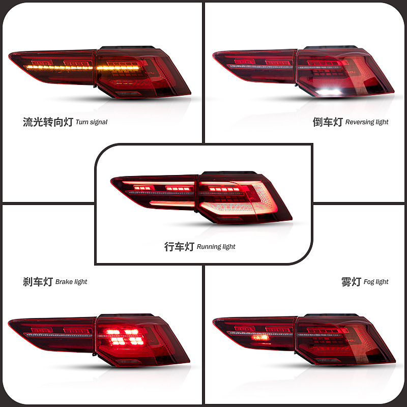 2 Colors Car Styling Tail Lamp for Golf8 Gti Taillights 20 20-2023 MK8 LED Taillight Golf MK8 Rear Stop DRL Brake Auto Accessories