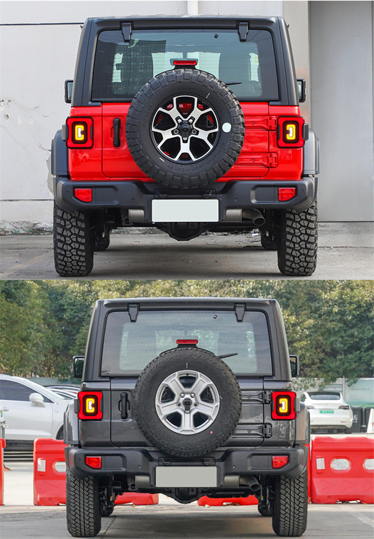 Car Tuning Tailights For Jeep Wrangler Tail Lights LED Upgrade 2008-2022 LED Dynamic Turn Signal Light Brake and Reverse