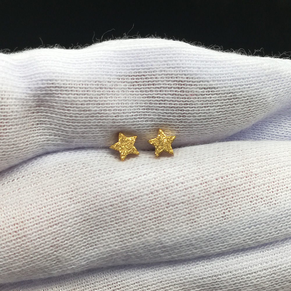Scrub Star Screwback Stud Earrings Jewelry Stainless Steel Gold Plated Ear Bone Nail Earrings for Women Girl Safe Sleeping Without Picking
