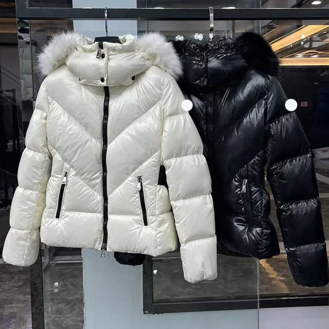 Maya designer women's down jacket embroidered badge winter coat Celac fur collar womens winter coats