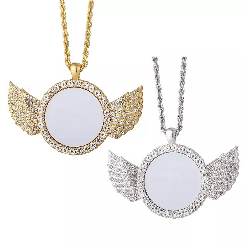 Sublimation angel wing necklace custome with Chain Set Blank Rhinestone Necklace Bezel Pendant Tray
Sublimation angel wing necklace custome with Chain Set Blank Rhinestone Necklace Bezel Pendant Tray