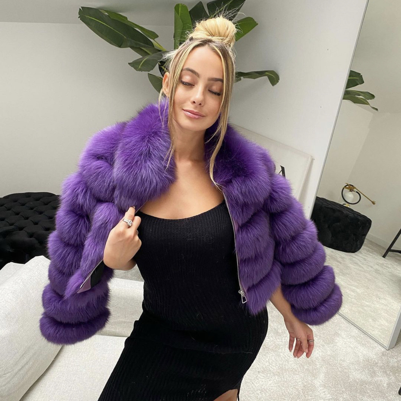 Women's Fur Faux Casual White Black Fluffy Fall Winter Coat Jacket Long Sleeve Cropped Puffer for Outwear 220919 - view 4