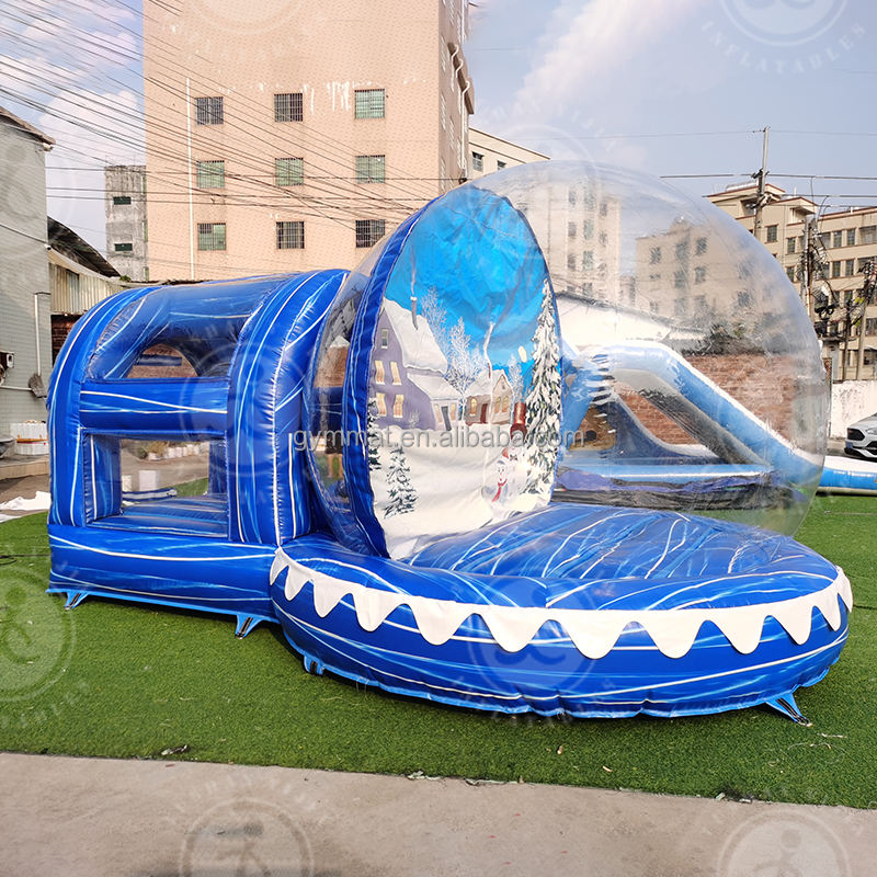 2022 Christmas Activities Giant Inflatable Snow Globe With Tunnel Inflatable Balloon X mas Decoration