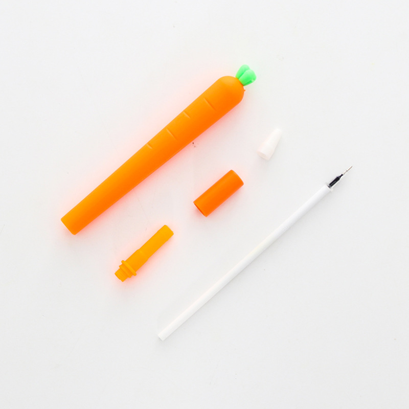 Carrot Roller Ballpoint Pen 0.5MM Orange Vegetable Shaped Student Stationery Gel Pens Christmas Gift
