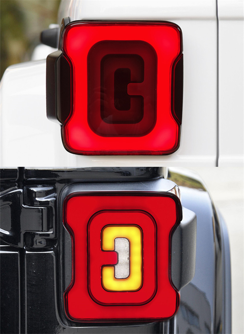Car Tuning Tailights For Jeep Wrangler Tail Lights LED Upgrade 2008-2022 LED Dynamic Turn Signal Light Brake and Reverse