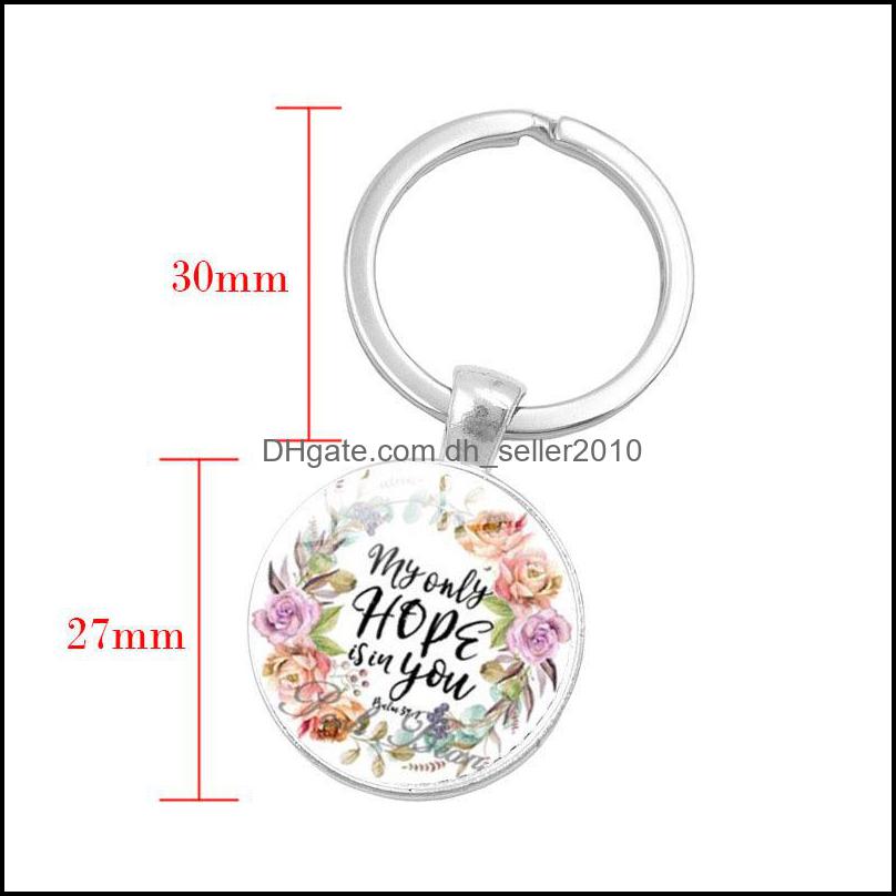 Key Rings 17 Styles Bible Verse Key Chain Women Men Keyrings Keychains Car Holder Scripture Quote Faith Jewelry Christian Gift Keyfob Dhgbj