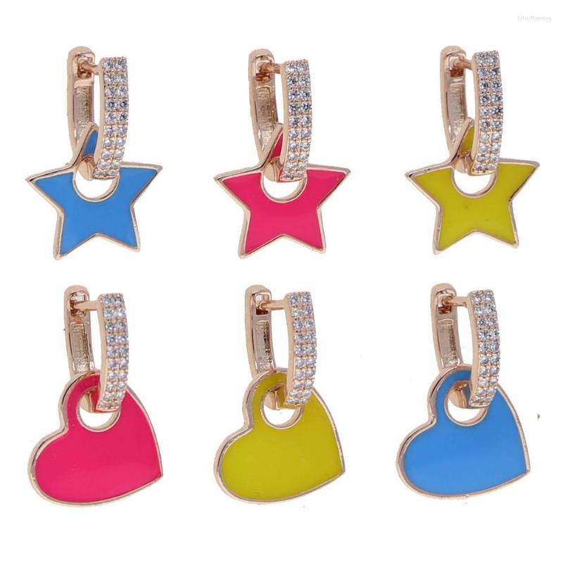 Hoop Earrings Neon Enamel Color Heart Star Charm Earring Rose Gold Metal Trendy Fashion Women Girl Mini Hoops
Hoop Earrings Neon Enamel Color Heart Star Charm Earring Rose Gold Metal Trendy Fashion Women Girl Mini Hoops