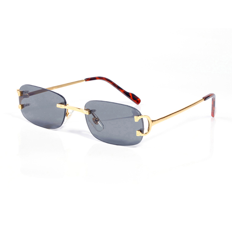 Designer Sunglasses Women Man Luxury Square Genuine Buffalo Horn Glasses Mens Brand Wooden Sunglass Vintage C-Shade Buffs Glasses Rimless Carti Eyeglasses Lunette