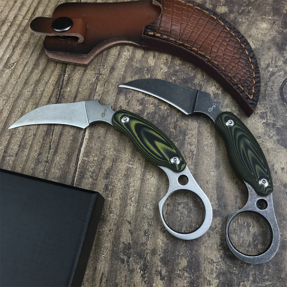 Outdoor Camping G10 Handle Survival Claw Knife Multifunction Tactical Rescue Tools with Cowhide Scabbard Karambit Collection Knives for Knife Lover
Outdoor Camping G10 Handle Survival Claw Knife Multifunction Tactical Rescue Tools with Cowhide Scabbard Karambit Collection Knives for Knife Lover