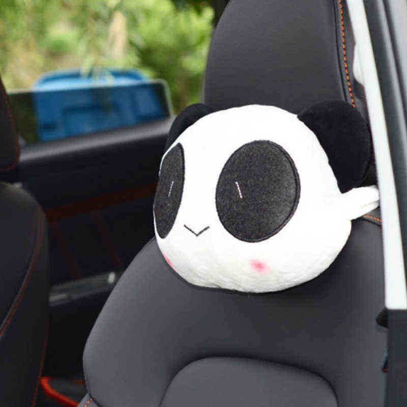 Cushions 1Pc/ 2Pcs toon Pillow Cute Panda Headrest Support Neck Cushion Head Rest Bone Seat Cover Car Accessories 0919