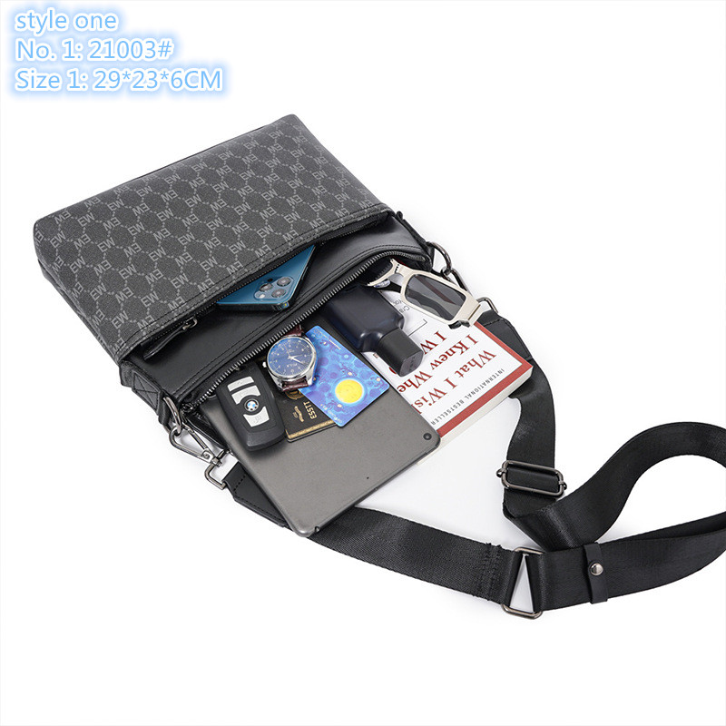 Factory Outlet men handbag simple printed messenger bag lightweight waterproof leather handbags outdoor leisure color matching mens shoulder bags