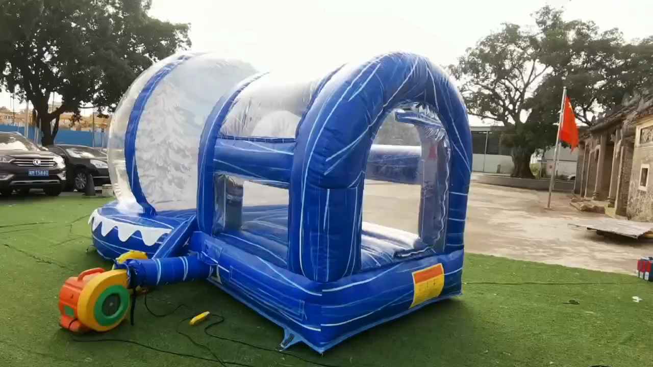 2022 Christmas Activities Giant Inflatable Snow Globe With Tunnel Inflatable Balloon X mas Decoration