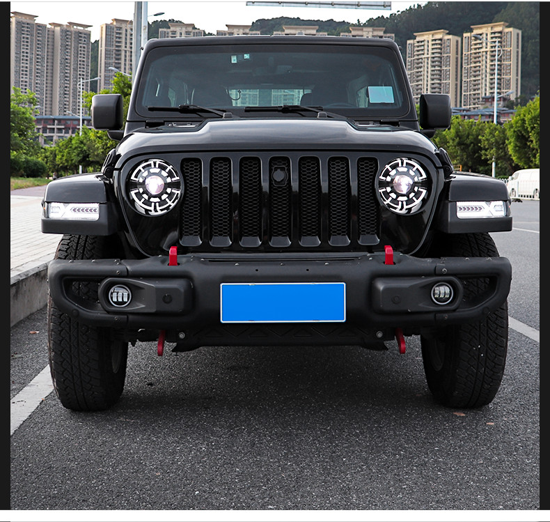 Car LED Headlights for Jeep Wrangler 20 18-2021 Head Lights High Beam Daytime Running Headlight Angel Eye Turn Signal