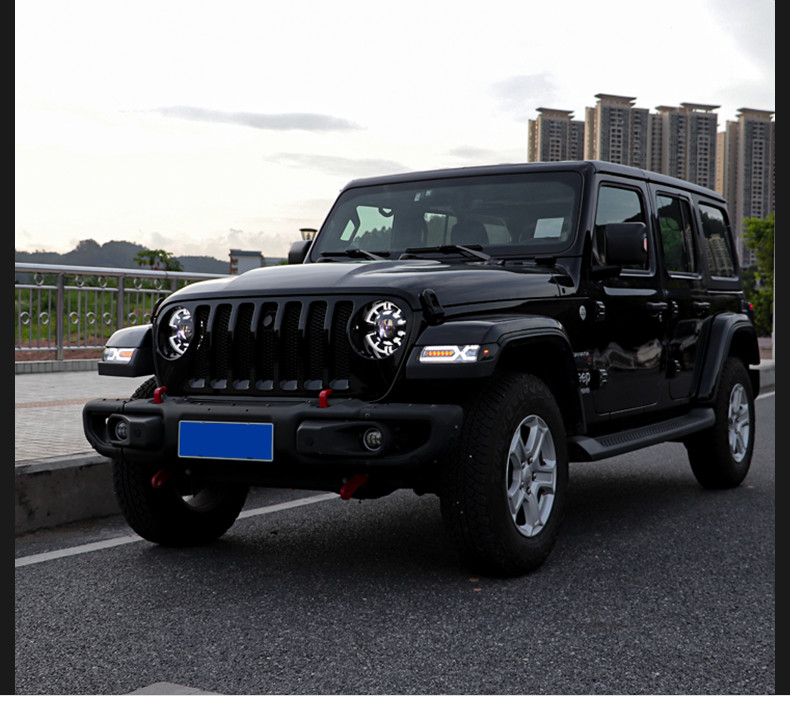 Car LED Headlights for Jeep Wrangler 20 18-2021 Head Lights High Beam Daytime Running Headlight Angel Eye Turn Signal