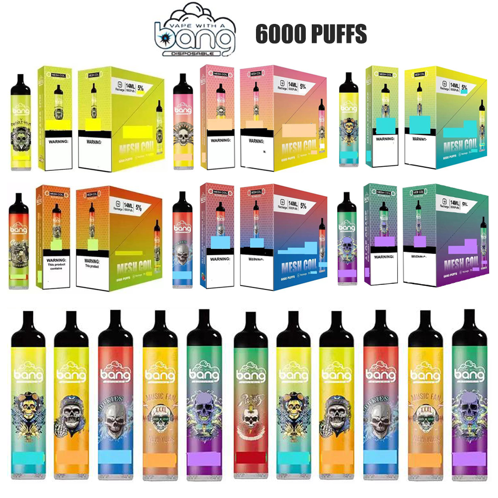 E Cigarette Bang XXL 6000 Puffs 2% 5% Disposable Vapes Pen 850mah Rechargeable Batteries Mesh Coil 14ml Pre-filled Pods Vaporizer Vapor Kit
E Cigarette Bang XXL 6000 Puffs 2% 5% Disposable Vapes Pen 850mah Rechargeable Batteries Mesh Coil 14ml Pre-filled Pods Vaporizer Vapor Kit