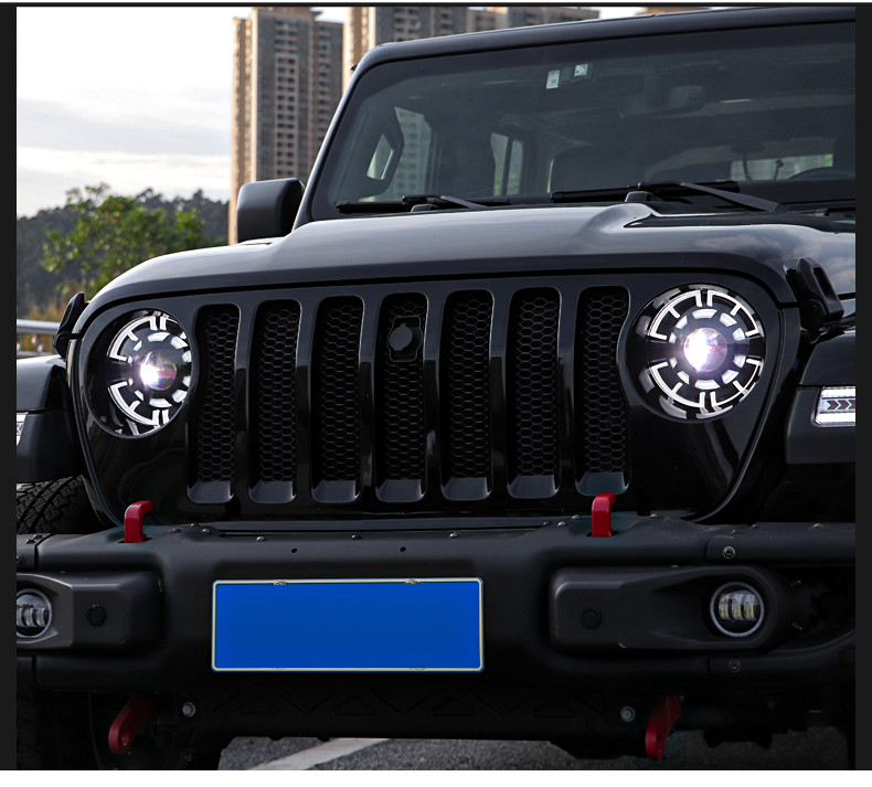 Car LED Headlights for Jeep Wrangler 20 18-2021 Head Lights High Beam Daytime Running Headlight Angel Eye Turn Signal