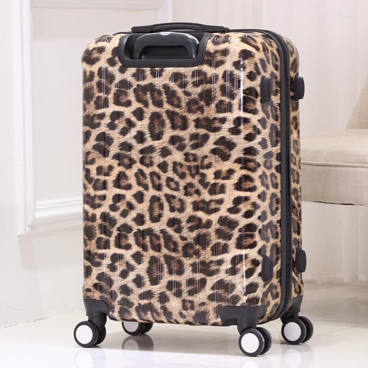 Free Shipping Suitcases Fashion Trolley Suitcase Zebra Leopard Print Unisex Rolling Lage Carry On Travel Bags Wheel Cabin Designer Bag Luxury Bag Tote