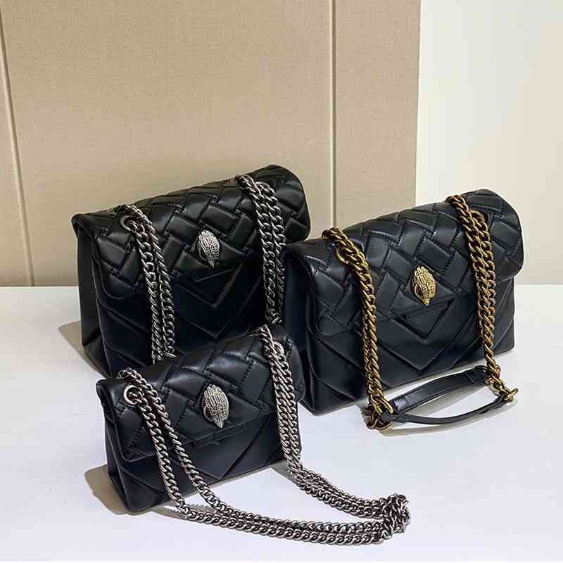 Classic Eagle Kurt Head Women's Bag Sheepskin Retro Diamond Single Shoulder Diagonal Chain Bag 2200920, Black&gold
Classic Eagle Kurt Head Women's Bag Sheepskin Retro Diamond Single Shoulder Diagonal Chain Bag 2200920, Black&gold