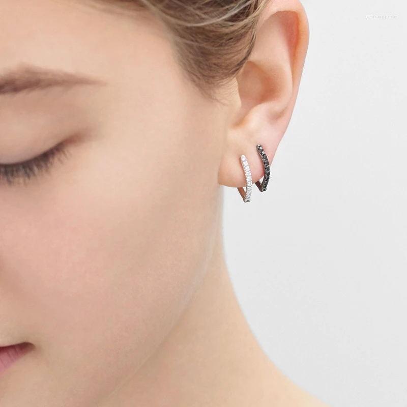 Hoop Earrings Micro Pave CZ Mini Small Earring Simple Multi Piercing Women Girl
