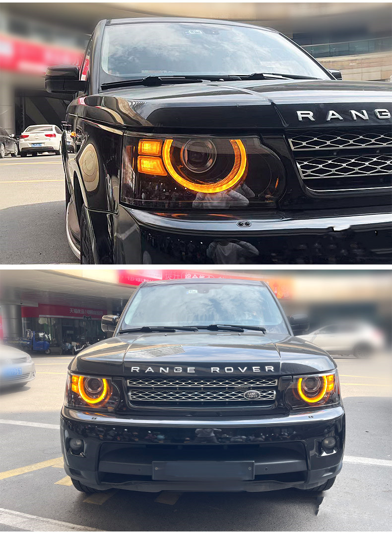 Car Headlights for Range Rover 20 05-20 13 LED Turn Signal Lights High Beam Angel Eye Head Lamp Replacement
