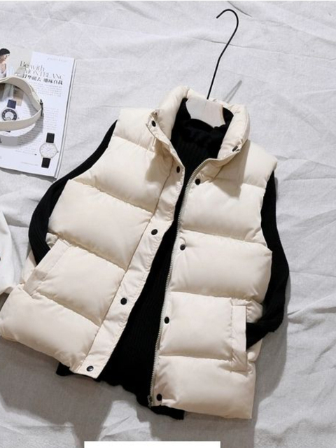 Women's Vests Women Winter Warm Cotton Padded Puffer Sleeveless Parkas Jacket 220919