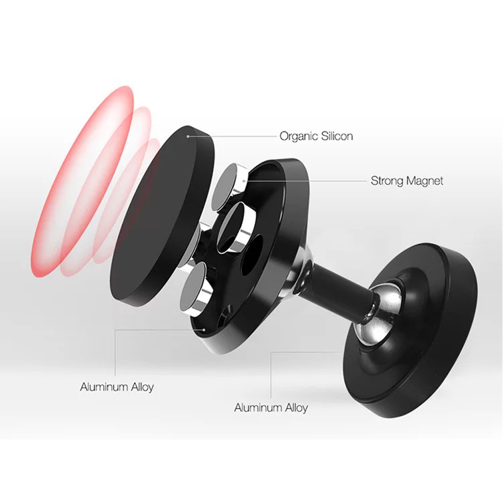 car mobile phone holder 360 rotating center console dashboard strong magnets magnetic