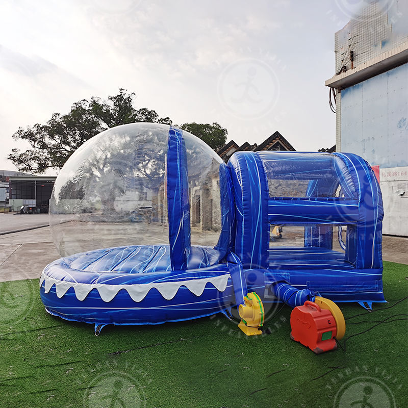 2022 Christmas Activities Giant Inflatable Snow Globe With Tunnel Inflatable Balloon X mas Decoration