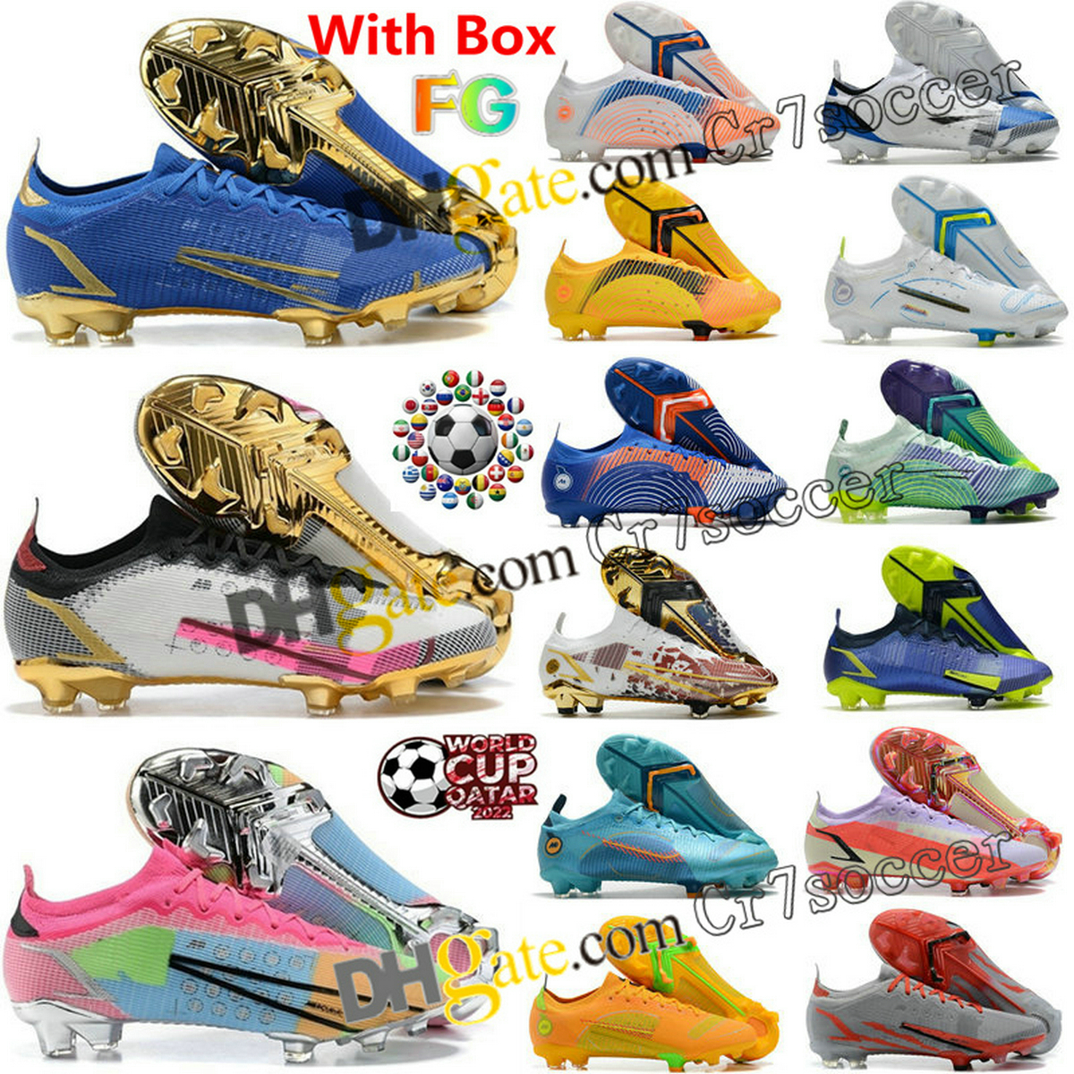 Mercurial Vapores 14 Elite FG Soccer Shoes CR7 CR110 Chlorine Blue Laser Orange Sapphire White Volt Bright Crimson Metallic Silver Football Boot Athletics Cleated, Color no. 003
Mercurial Vapores 14 Elite FG Soccer Shoes CR7 CR110 Chlorine Blue Laser Orange Sapphire White Volt Bright Crimson Metallic Silver Football Boot Athletics Cleated, Color no. 003