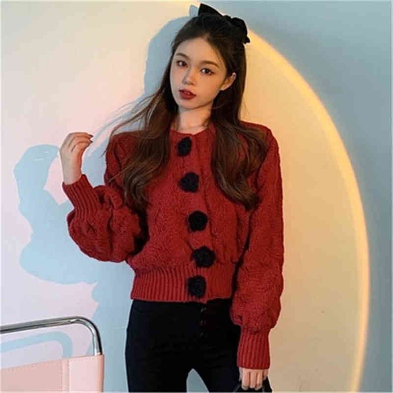 Women's Sweaters Korean Cropped Sweater Vest 2021 Fashion Sweater AlleMatch Sweet Sueter Jacket SingleBreasted Knitted Pull Femme ZY5926 J220915