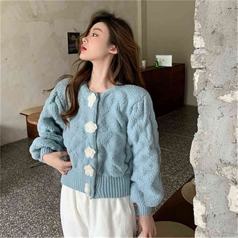 Women's Sweaters Korean Cropped Sweater Vest 2021 Fashion Sweater AlleMatch Sweet Sueter Jacket SingleBreasted Knitted Pull Femme ZY5926 J220915
