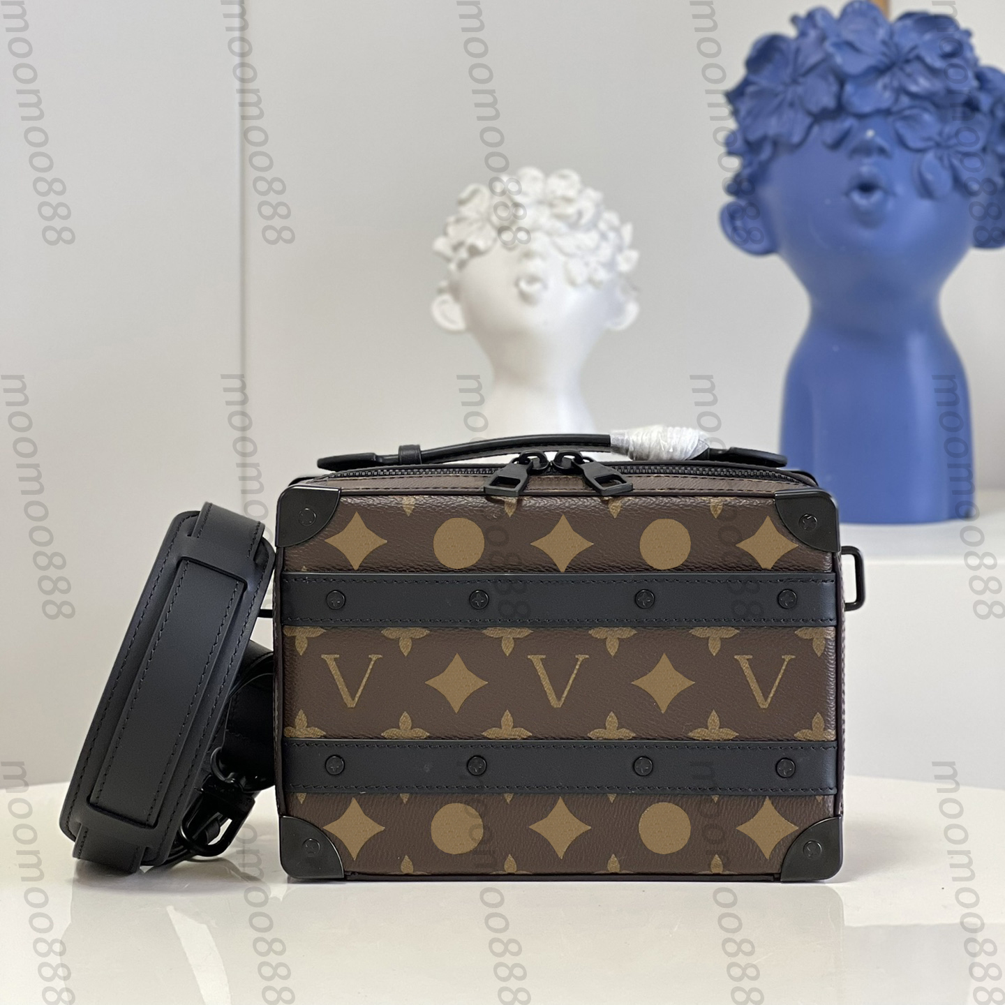 10A Top Tier Mirror Quality Handle Trunk Bag 21.5cm Small Womens Real Leather Embossed Handbag Luxury Designer Coated Canvas Zipper Purse Black Shoulder Strap Box Bag, #6
10A Top Tier Mirror Quality Handle Trunk Bag 21.5cm Small Womens Real Leather Embossed Handbag Luxury Designer Coated Canvas Zipper Purse Black Shoulder Strap Box Bag, #6