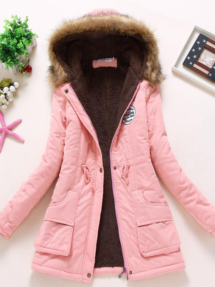 Women's Down Parkas Ailegogo Autumn Winter Women Cotton Jacket Padded Casual Slim Coat Emboridery Hooded Wadded Warm Overcoat 220919