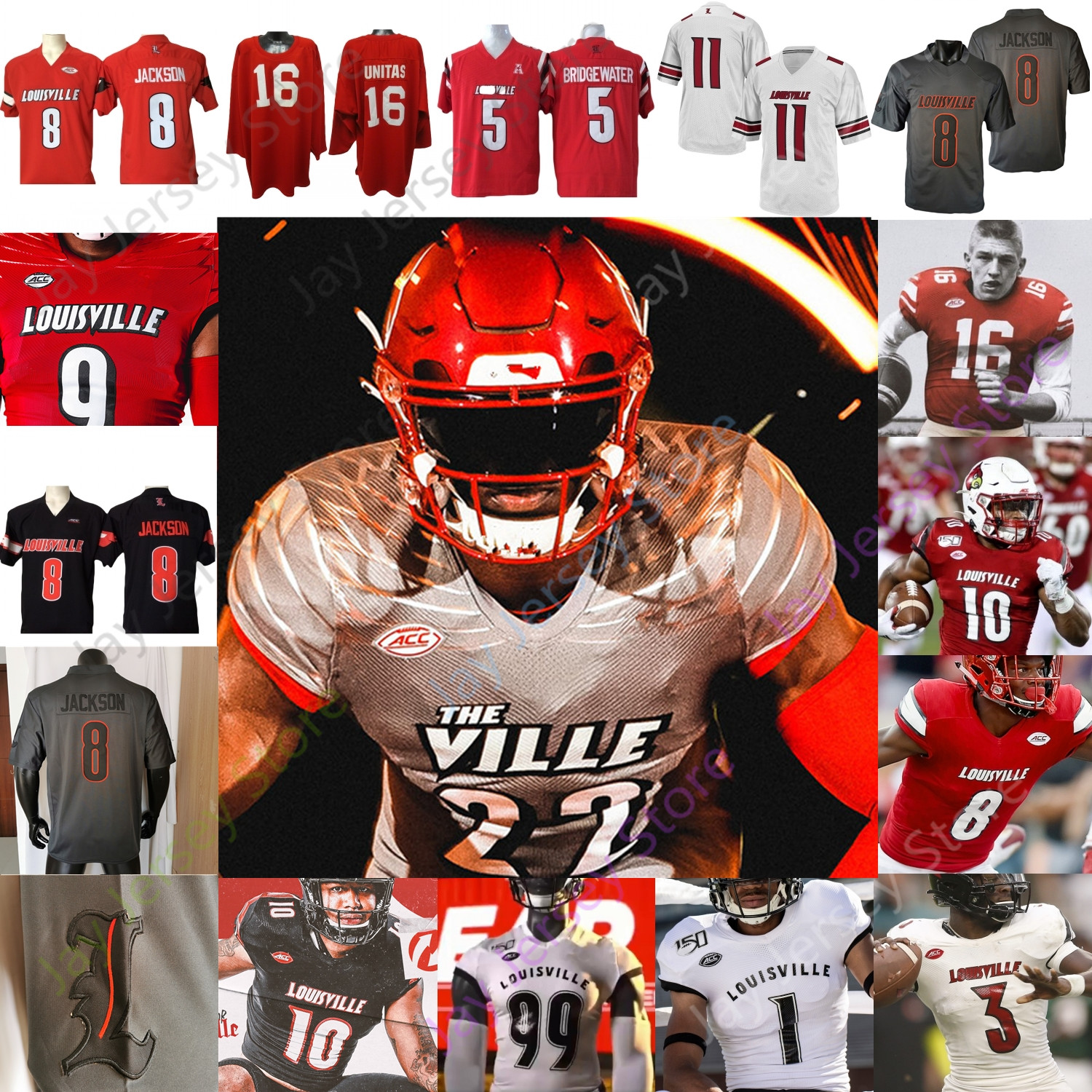 Louisville Football Jersey NCAA College Malik Cunningham Lamar Jackson Tiyon Evans Tyler Hudson Ashton Gillotte Huggins-Bruce Bridgewater Ford Perry Brownlee, Red vi
Louisville Football Jersey NCAA College Malik Cunningham Lamar Jackson Tiyon Evans Tyler Hudson Ashton Gillotte Huggins-Bruce Bridgewater Ford Perry Brownlee, Red vi